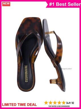 Jelly Thong Kitten Heel Sandals Square Toe Slip On